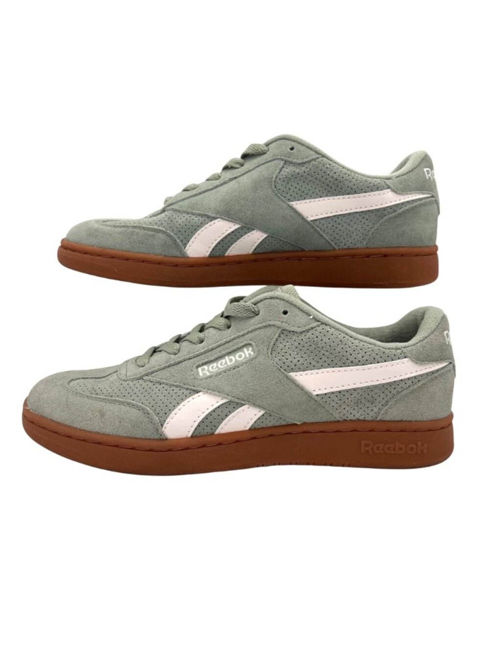 Reebok Club C 85 Suede Sneakers Womens Shoes Size 8.5 US Green & White Gum Sole - Picture 3 of 13